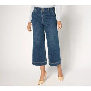 Studio Park x Ali Carr Pant Size 16 Regular Denim Wid Leg High Waist Dark Wash